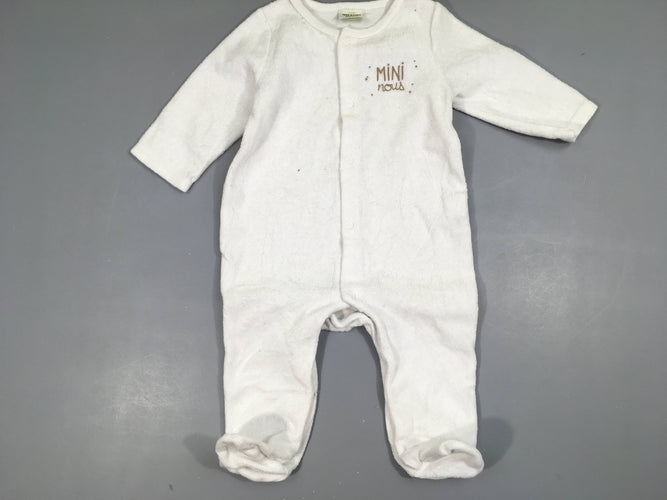 Pyjama velours blanc Mini Nous, moins cher chez Petit Kiwi