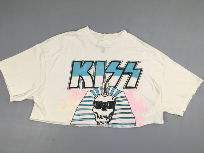 T-shirt m.c oversize blanc cassé KISS XS, moins cher chez Petit Kiwi