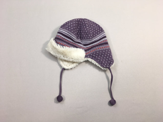 Bonnet mauve irisé doublé velours, moins cher chez Petit Kiwi