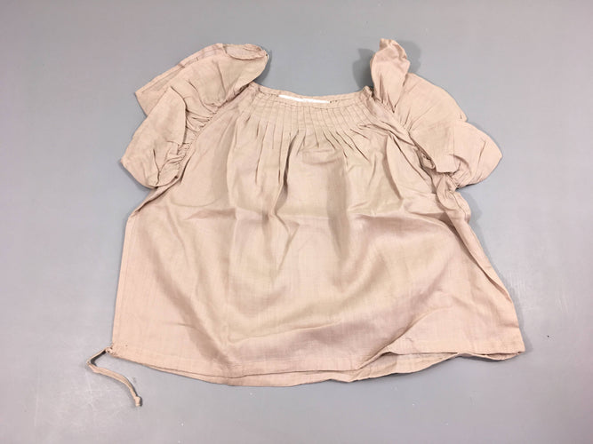 Blouse m.c beige, 100% bambou, moins cher chez Petit Kiwi