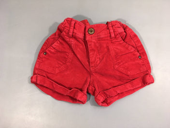 Short chino à revers velours rouge