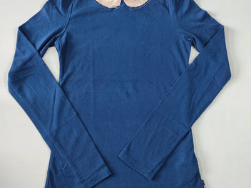 T-shirt m.l bleu marine col en sequins réversibles
