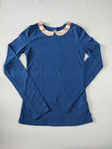 T-shirt m.l bleu marine col en sequins réversibles, moins cher chez Petit Kiwi