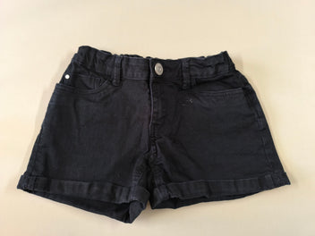 Short jean noir à revers