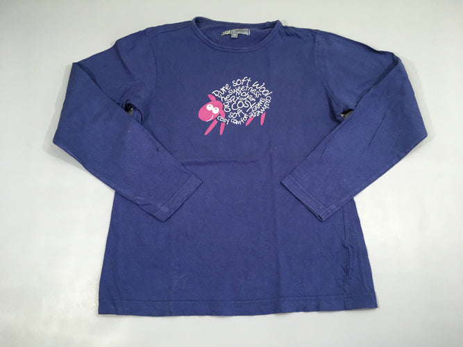 T-shirt m.l bleu foncé mouton, légèrement bouloché, moins cher chez Petit Kiwi