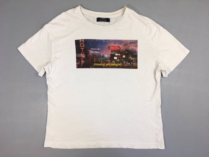 T-shirt m.c blanc Hotel, moins cher chez Petit Kiwi