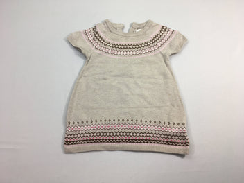 Robe m.c pull beige rose/brun