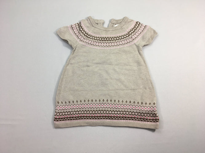 Robe m.c pull beige rose/brun, moins cher chez Petit Kiwi