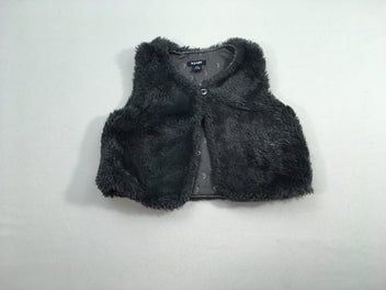 Gilet berger fausse fourrure gris foncé