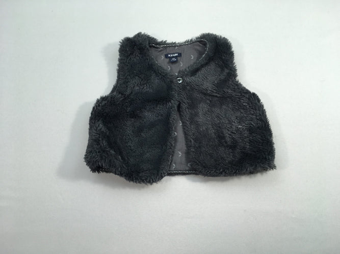 Gilet berger fausse fourrure gris foncé, moins cher chez Petit Kiwi