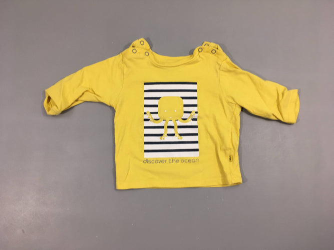 T-shirt m.l jaune pieuvre, moins cher chez Petit Kiwi