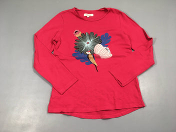 T-shirt m.l rose vif fleurs oiseau