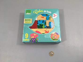 Cubes en bois Vilac - peinture un peu écaillée +2a