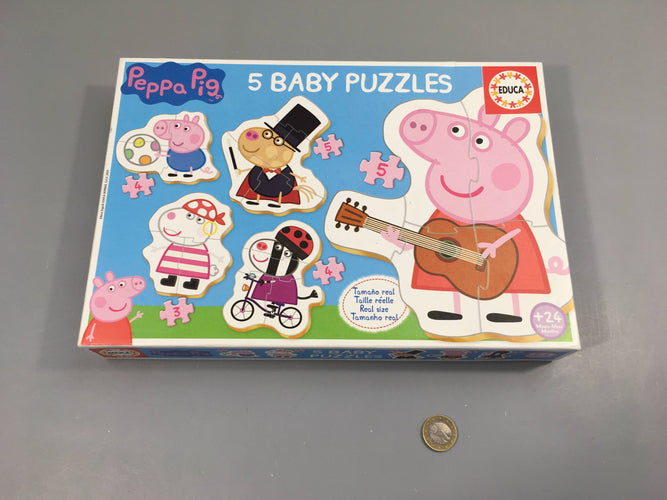 5 baby puzzles +2a Peppa Pig - complet, moins cher chez Petit Kiwi