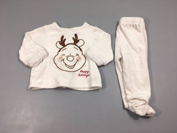 Pyjama 2pcs velours blanc Winnie renne