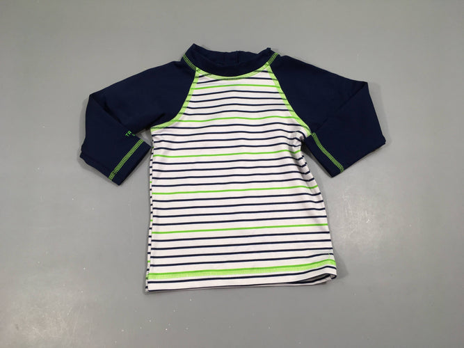 T-shirt m.l anti-uv bleu marine rayé blanc, UPF150+, Tribord, moins cher chez Petit Kiwi