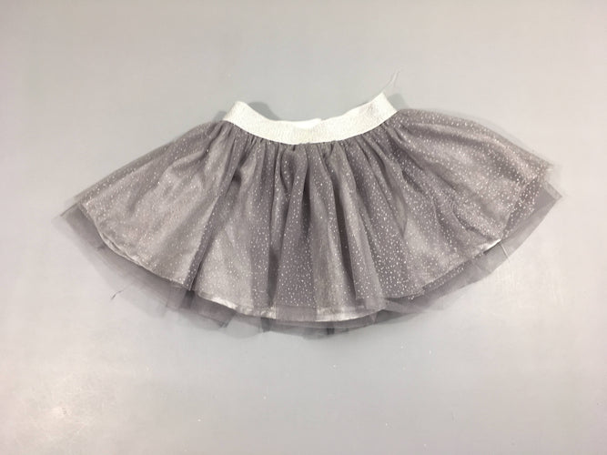 Jupe tulle gris irisé, moins cher chez Petit Kiwi