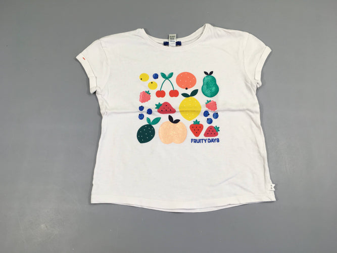 T-shirt m.c blanc fruits, moins cher chez Petit Kiwi