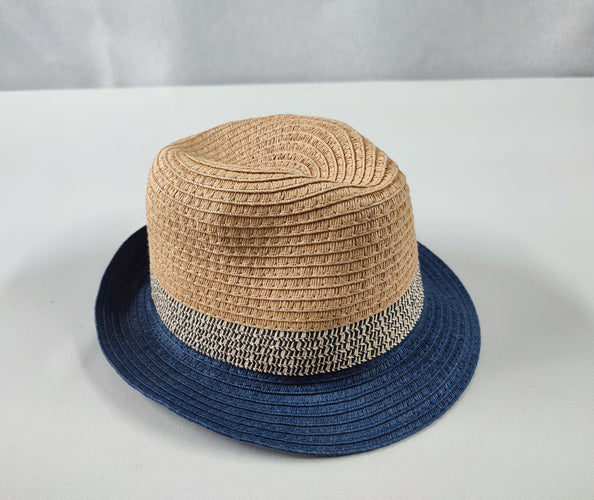 Chapeau beige/blanc/bleu 4-7 ans, moins cher chez Petit Kiwi