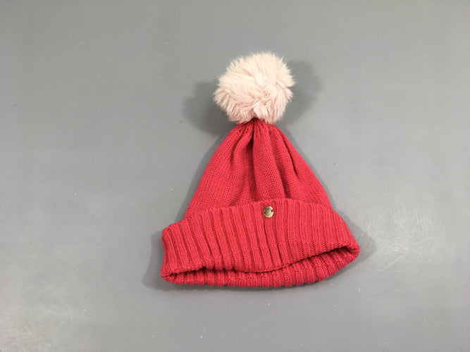 Bonnet rose pompom, moins cher chez Petit Kiwi