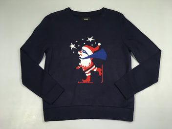 Pull bleu foncé père noël, cachemire?