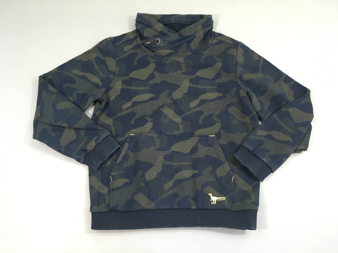 Sweat col châle bleu foncé/kaki camouflage, moins cher chez Petit Kiwi