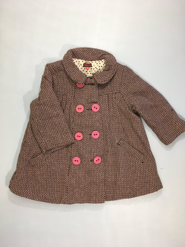 Veste style tweed noir chiné rose, 20% laine, moins cher chez Petit Kiwi