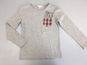 T-shirt m.l gris flammé poche chat
