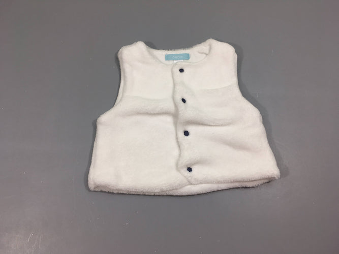 Gilet s.m blanc velours, moins cher chez Petit Kiwi