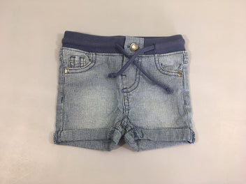 Short denim carreaux revers