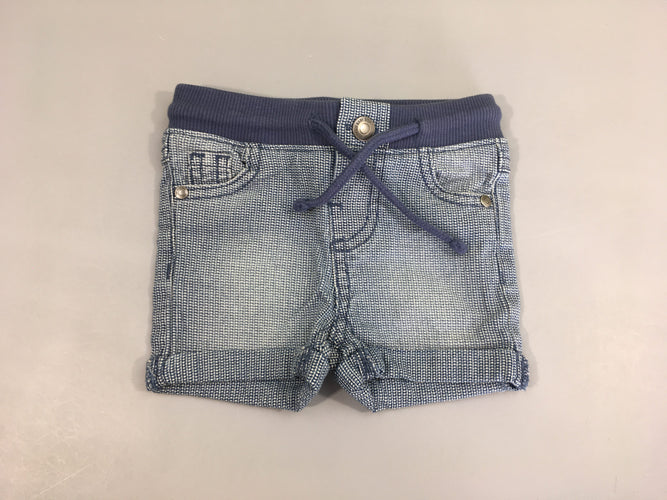 Short denim carreaux revers, moins cher chez Petit Kiwi