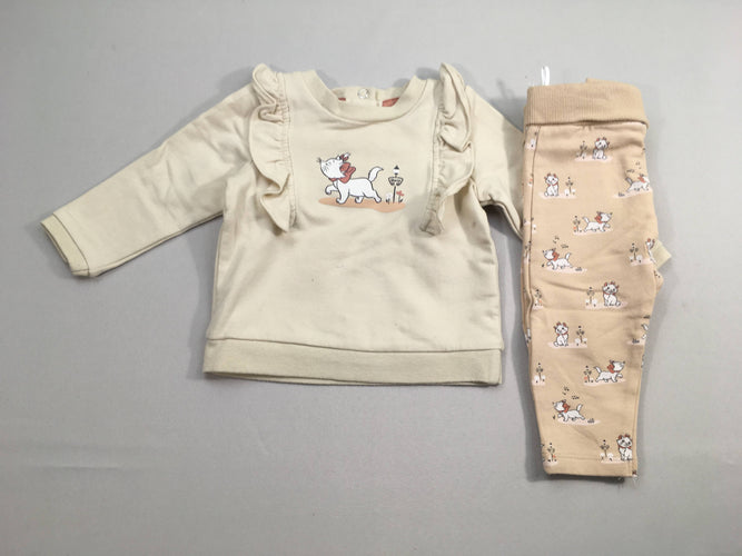 Ensemble 2pcs molleton beige  Marie Aristochat, moins cher chez Petit Kiwi