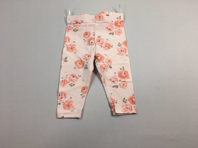 Legging rose fleurs, moins cher chez Petit Kiwi