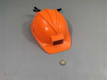 Déguisement casque de chantier en plastique orange