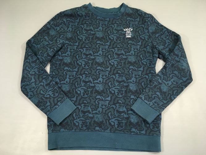 Sweat bleu foncé motifs chiens salty dog, moins cher chez Petit Kiwi