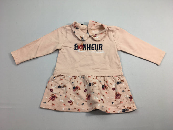 Robe m.l molleton saumon Bonheur, moins cher chez Petit Kiwi