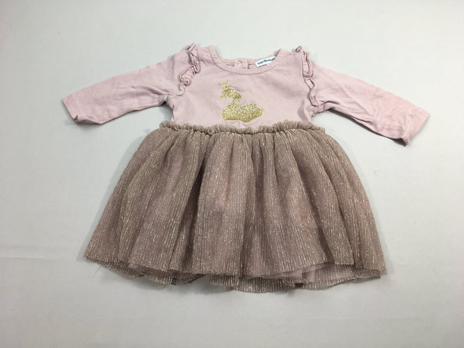 Robe m.l parme bas voile cygne doré, moins cher chez Petit Kiwi