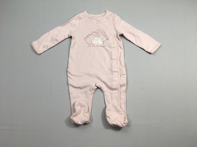 Pyjama jersey rose lapins, moins cher chez Petit Kiwi