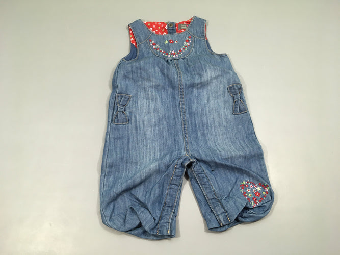 Combinaison denim fleurs s.m doublé jersey, moins cher chez Petit Kiwi