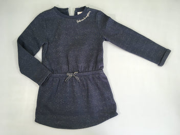 Robe sweat m.l bleu foncé fil irisé girls, légèrement bouloché