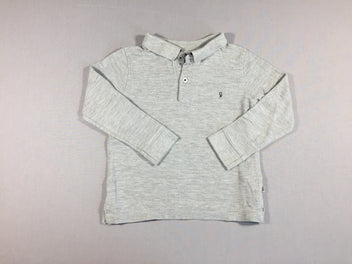 Polo m.l coton piqué gris