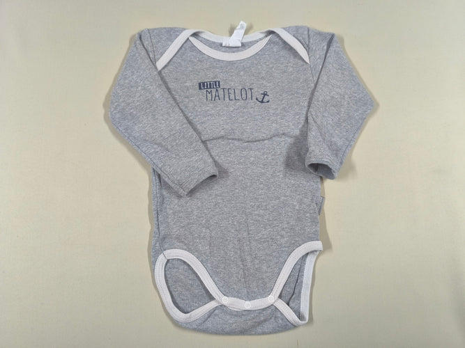 Body m.l gris chiné "Little matelot", moins cher chez Petit Kiwi