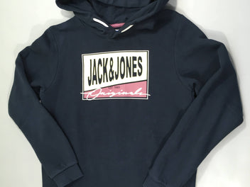 Sweat à capuche bleu foncé jack&jones