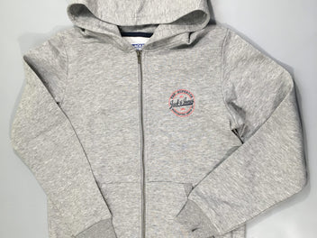 Sweat zippé à capuche gris flammé jack&jones