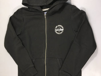 Sweat zippé à capuche noir jack&jones, légèrement bouloché