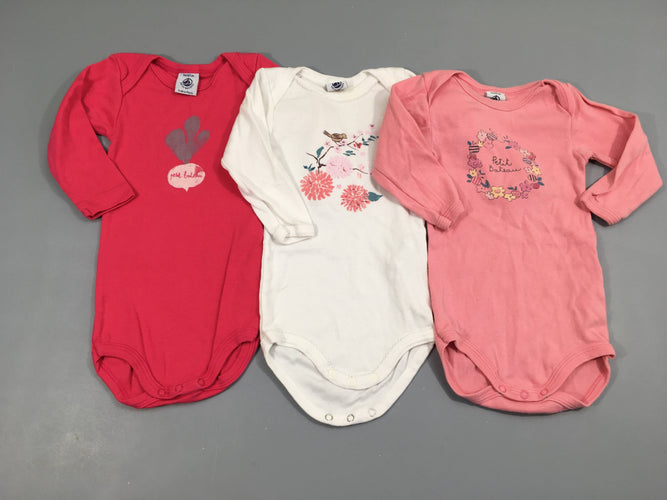 3 Bodies m.l rose/blanc radis, 1 bouloché, moins cher chez Petit Kiwi