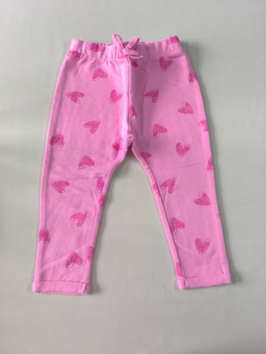 Pantalon molleton rose coeurs, moins cher chez Petit Kiwi