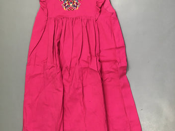 Robe s.m texturée fuchsia oiseau brodé buste