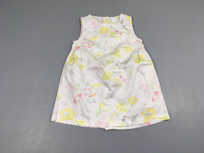 Robe s.m blanche fleurs, moins cher chez Petit Kiwi