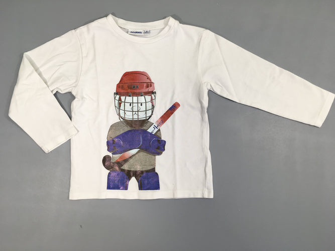 T-shirt m.l blanc hockey, moins cher chez Petit Kiwi